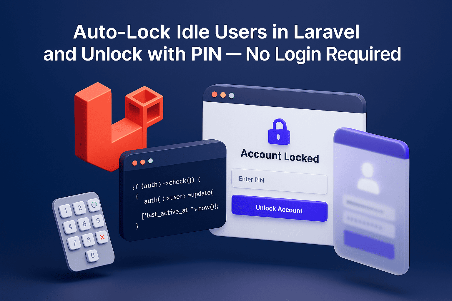 Auto Lock User Laravel Setelah Idle, Buka Kunci Pakai PIN Tanpa Login Ulang